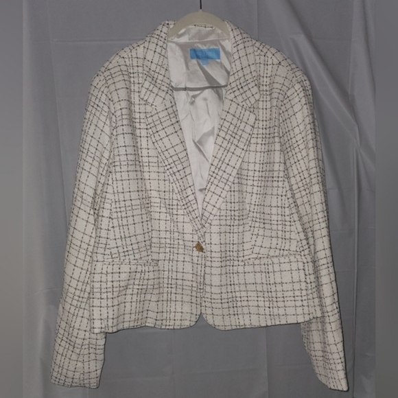 NWT Draper James Boucle White/silver Blazer 3X - Picture 2 of 8